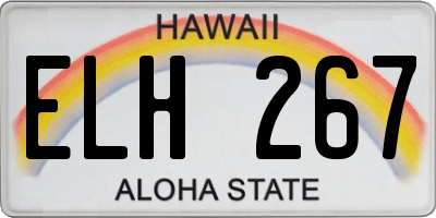HI license plate ELH267