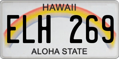 HI license plate ELH269