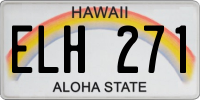 HI license plate ELH271