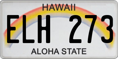 HI license plate ELH273