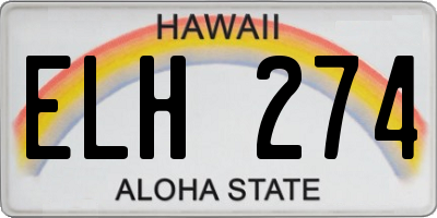 HI license plate ELH274