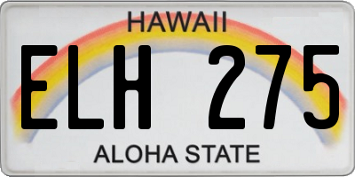 HI license plate ELH275