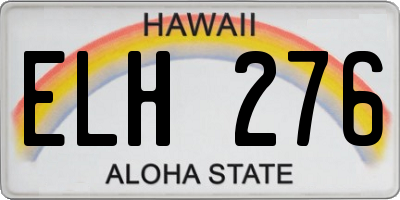 HI license plate ELH276