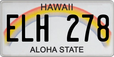 HI license plate ELH278