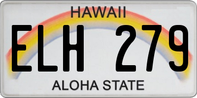 HI license plate ELH279
