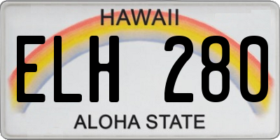 HI license plate ELH280