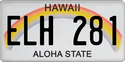 HI license plate ELH281