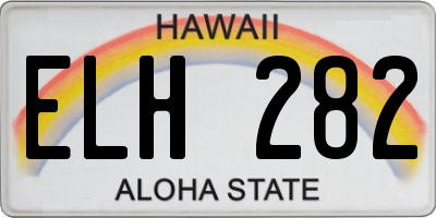 HI license plate ELH282