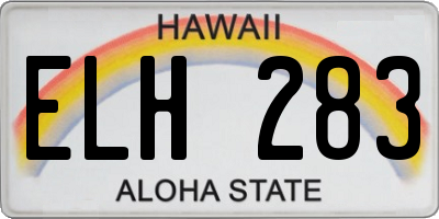 HI license plate ELH283
