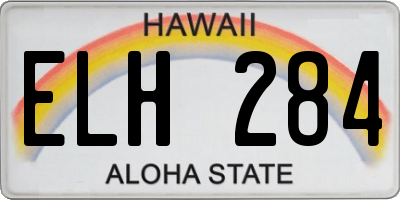 HI license plate ELH284