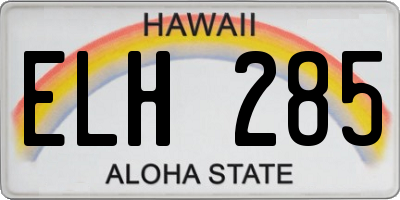 HI license plate ELH285
