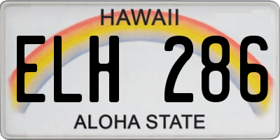 HI license plate ELH286