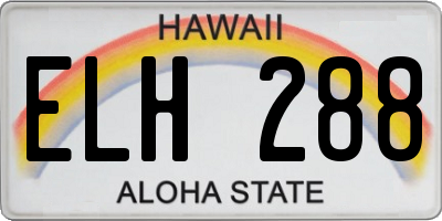 HI license plate ELH288