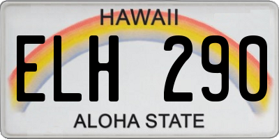 HI license plate ELH290