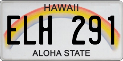 HI license plate ELH291