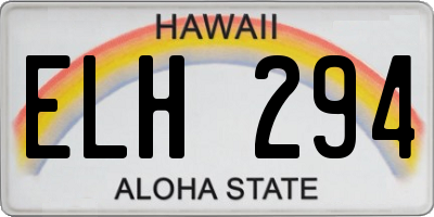 HI license plate ELH294