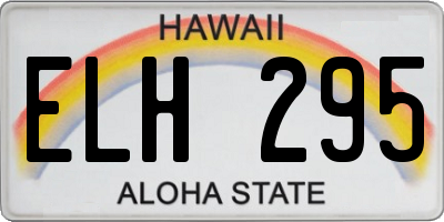 HI license plate ELH295