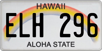HI license plate ELH296