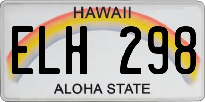 HI license plate ELH298