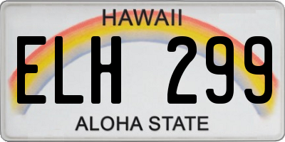 HI license plate ELH299