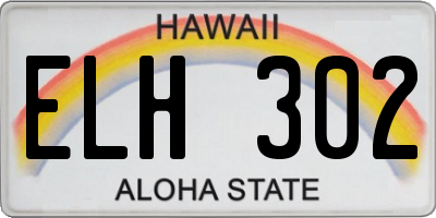 HI license plate ELH302