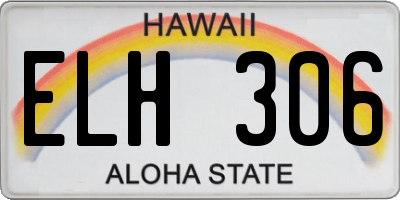 HI license plate ELH306