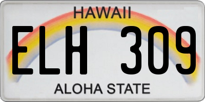 HI license plate ELH309