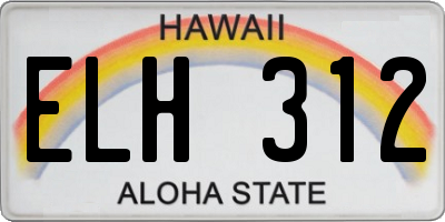 HI license plate ELH312