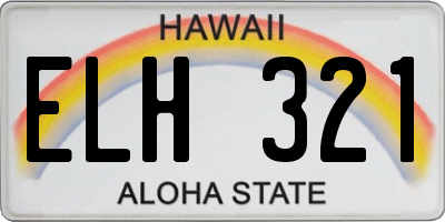 HI license plate ELH321