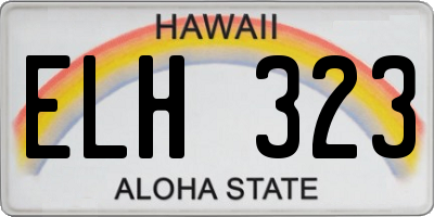 HI license plate ELH323