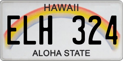 HI license plate ELH324