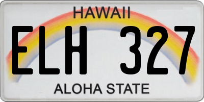 HI license plate ELH327