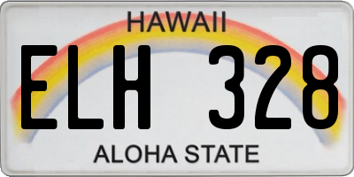HI license plate ELH328