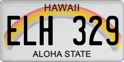 HI license plate ELH329