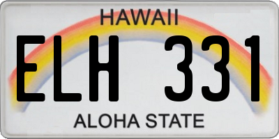 HI license plate ELH331