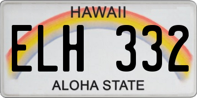 HI license plate ELH332