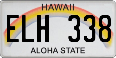 HI license plate ELH338