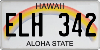 HI license plate ELH342