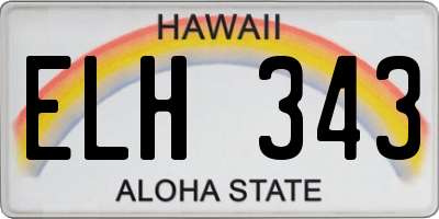 HI license plate ELH343