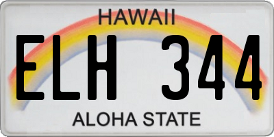 HI license plate ELH344