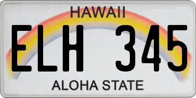 HI license plate ELH345