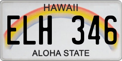 HI license plate ELH346