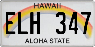 HI license plate ELH347
