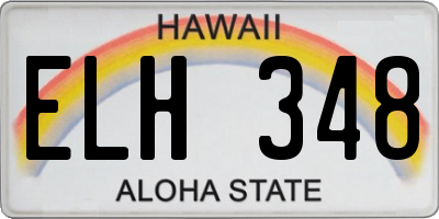 HI license plate ELH348