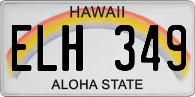 HI license plate ELH349