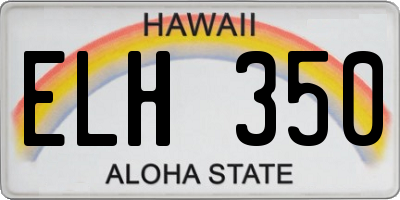 HI license plate ELH350