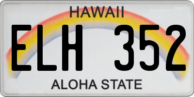 HI license plate ELH352