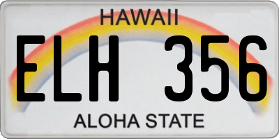 HI license plate ELH356