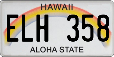 HI license plate ELH358