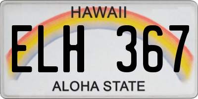 HI license plate ELH367